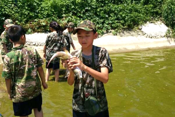 九龍坡夏令營抓泥鰍活動